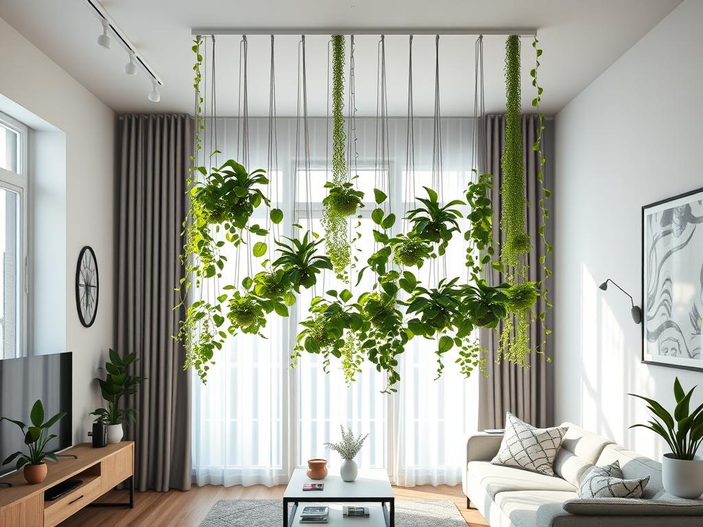3D rendered apartment with hanging garden room divider 3D rendered apartment with hanging garden room divider