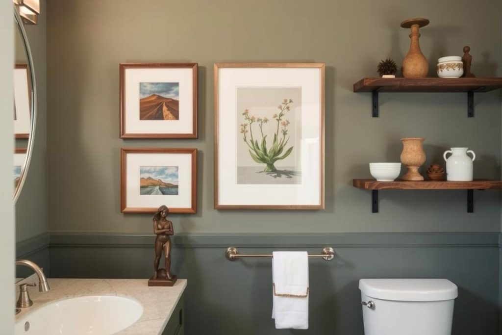 Bathroom featuring tasteful wall art and decorative elements