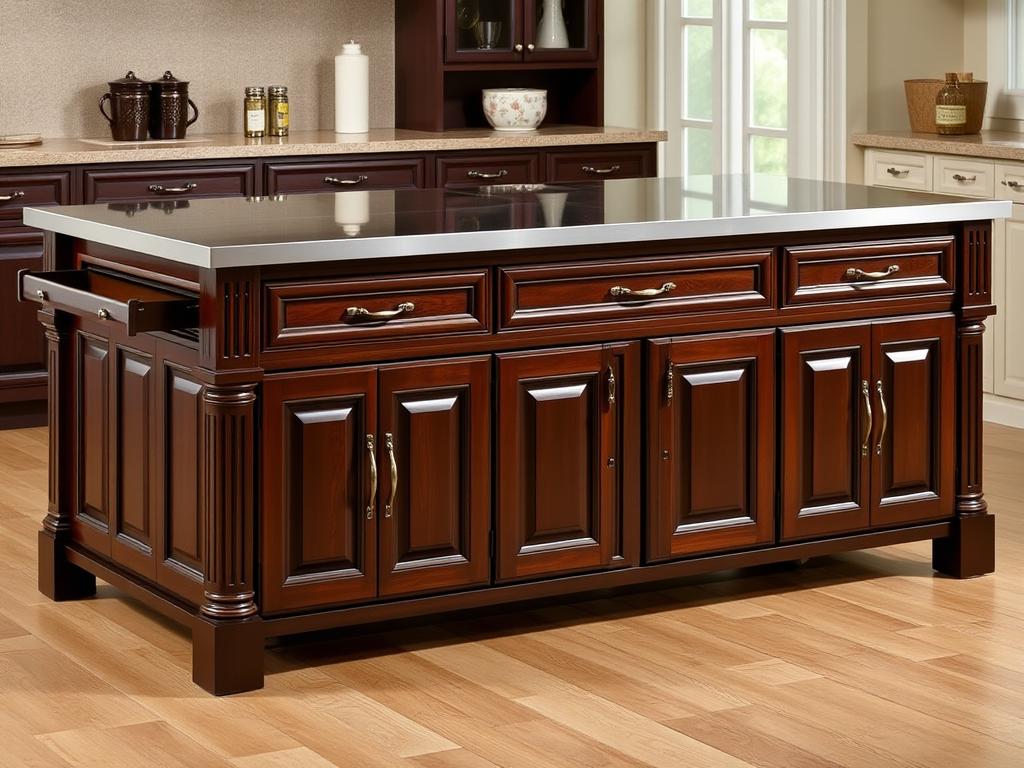 Crosley Furniture Kitchen Island with expandable top and multiple storage options Crosley Furniture Kitchen Island with expandable top and multiple storage options