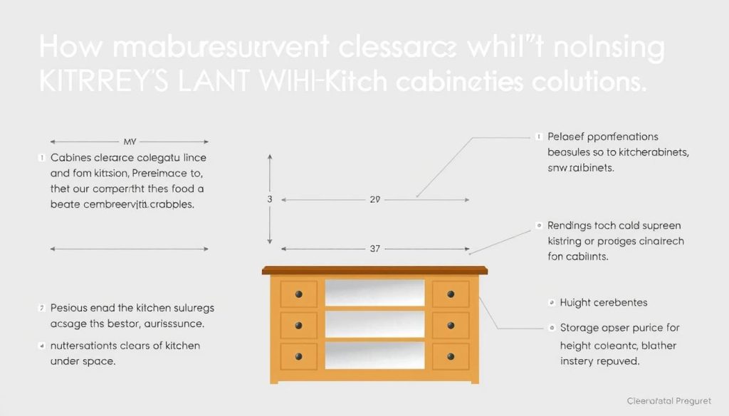 Diagram showing key measurements and considerations when choosing a kitchen island with cabinets Diagram showing key measurements and considerations when choosing a kitchen island with cabinets