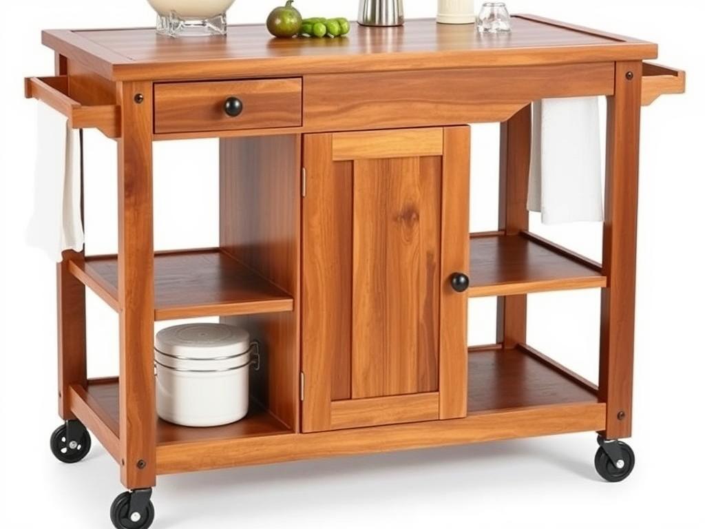 Winsome Wood Mali Kitchen Cart with drawer, cabinet, and towel bar Winsome Wood Mali Kitchen Cart with drawer, cabinet, and towel bar